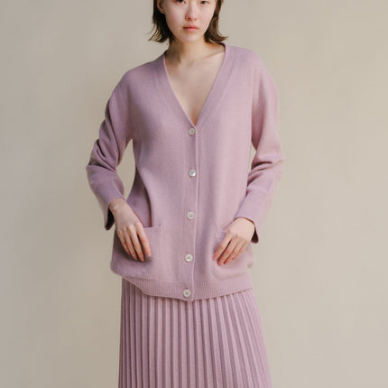 Cashmere Mix V Neck Maxi Cardigan