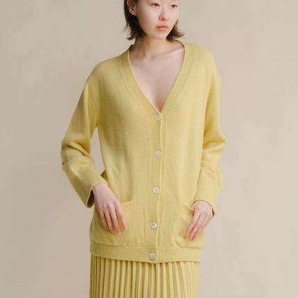 Cashmere Mix V Neck Maxi Cardigan