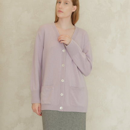 Cashmere Mix V Neck Maxi Cardigan