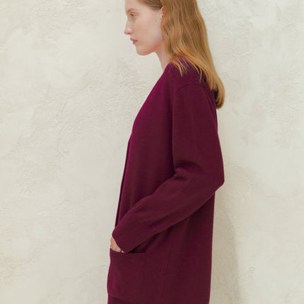 Cashmere Mix V Neck Maxi Cardigan