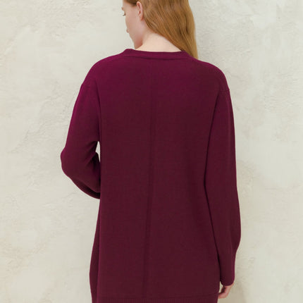 Cashmere Mix V Neck Maxi Cardigan