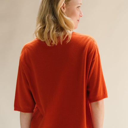 Cashmere Mix V - Neck T-Shirt (3D - Knit)