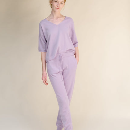 Cashmere Mix V - Neck T-Shirt (3D - Knit)