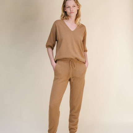 Cashmere Mix V - Neck T-Shirt (3D - Knit)