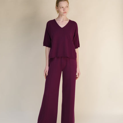 Cashmere Mix V - Neck T-Shirt (3D - Knit)