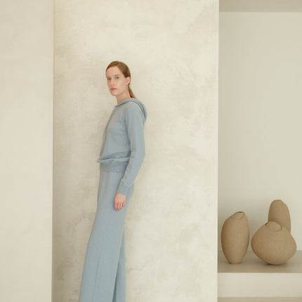 Cashmere Mix Wide Legged Light Pants (3D - Knit)