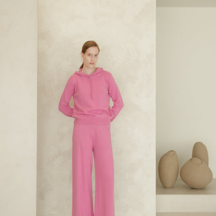 Cashmere Mix Wide Legged Light Pants (3D - Knit)