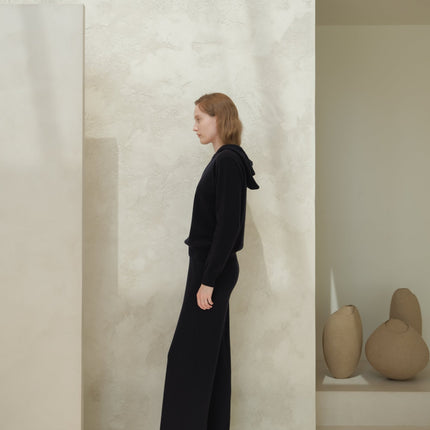 Cashmere Mix Wide Legged Light Pants (3D - Knit)