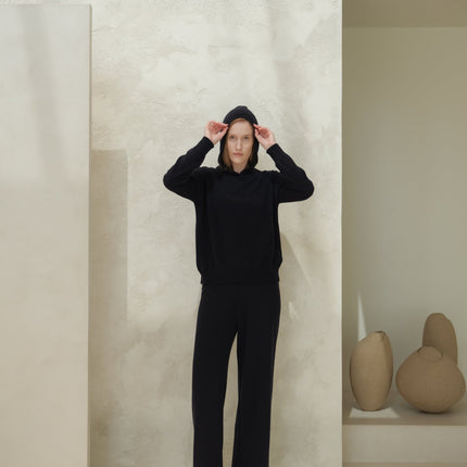 Cashmere Mix Wide Legged Light Pants (3D - Knit)