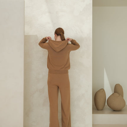 Cashmere Mix Wide Legged Light Pants (3D - Knit)