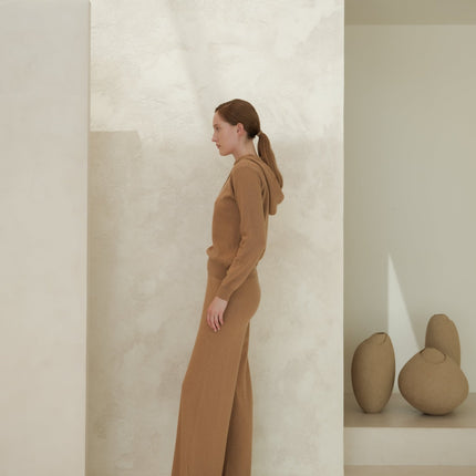 Cashmere Mix Wide Legged Light Pants (3D - Knit)