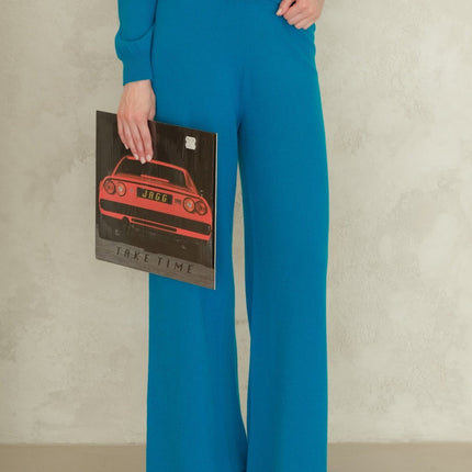 Cashmere Mix Wide Legged Light Pants (3D - Knit)