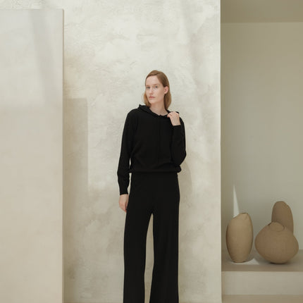 Cashmere Mix Wide Legged Light Pants (3D - Knit)