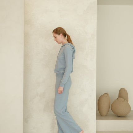 Cashmere Mix Wide Legged Light Pants (3D - Knit)