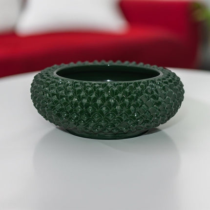 Centrotavola a Pigna diam. 25/33 cm Verde Antico in ceramica di Caltagirone