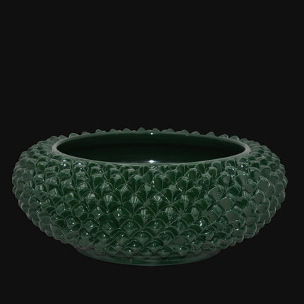 Centrotavola a Pigna diam. 25/33 cm Verde Antico in ceramica di Caltagirone