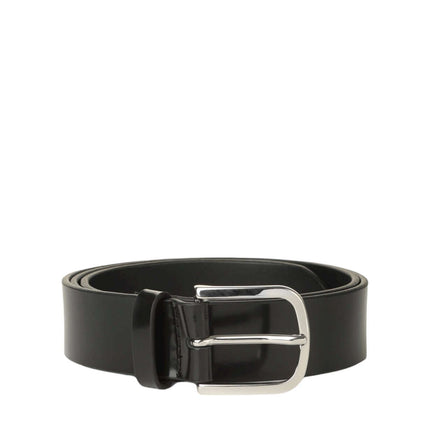 Cintura Classica Bright Nero in Pelle Lucida