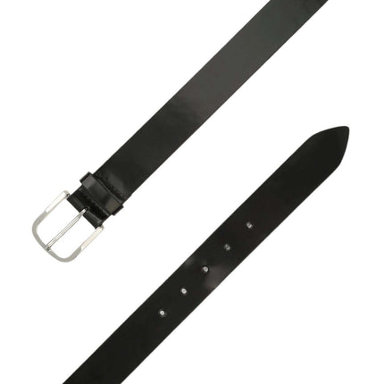 Cintura Classica Bright Nero in Pelle Lucida