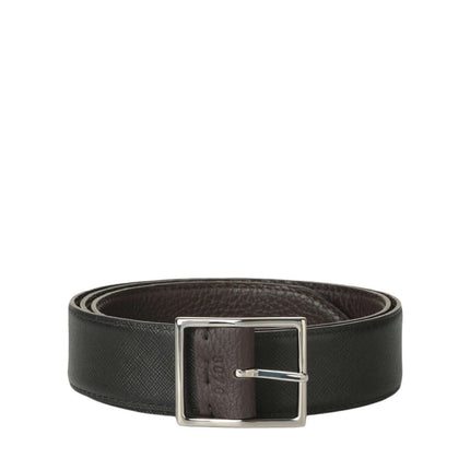 Cintura Double Biometrica Dollaro+Saffiano - Ebano+Nero