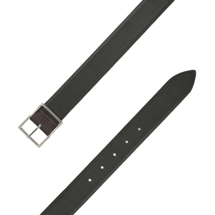 Cintura Double Biometrica Dollaro+Saffiano - Ebano+Nero