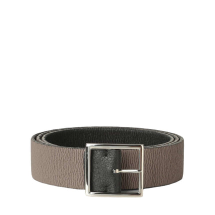 Cintura Reversibile Micron Double Nero/Fango in Pelle