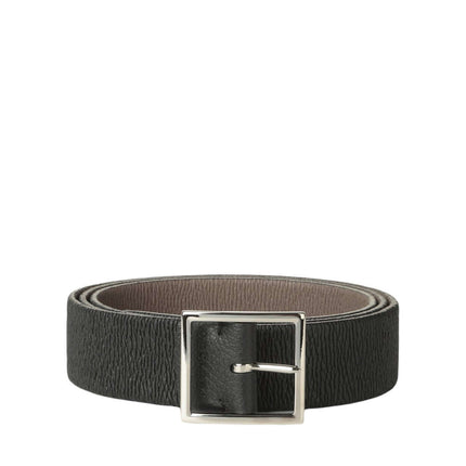 Cintura Reversibile Micron Double Nero/Fango in Pelle