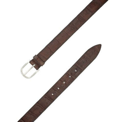 Cintura Sportiva Pregiata in Coccodrillo