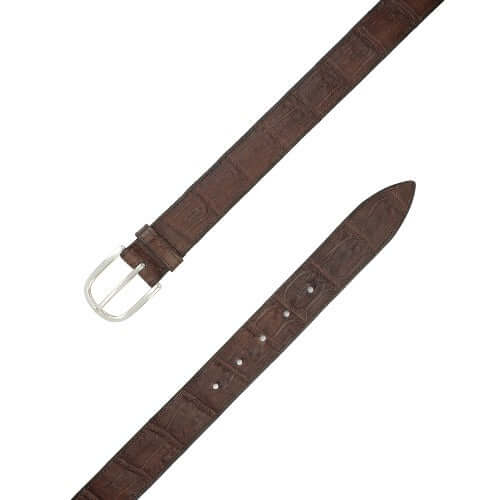 Cintura Sportiva Pregiata in Coccodrillo