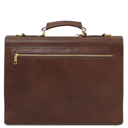 Cremona - 3 compartment matte leather briefcase | TL142448