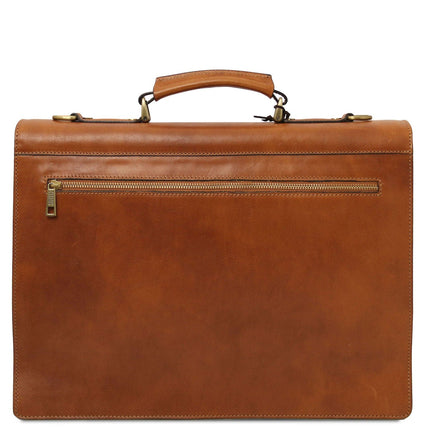 Cremona - 3 compartment matte leather briefcase | TL142448