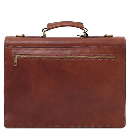 Cremona - 3 compartment matte leather briefcase | TL142448