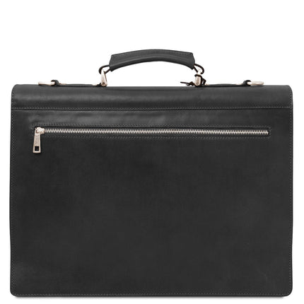Cremona - 3 compartment matte leather briefcase | TL142448