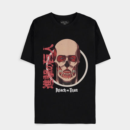 Difuzed Attack On Titan - T-Shirt Nera Con Logo Posteriore: Gigante Colossale Frontale S