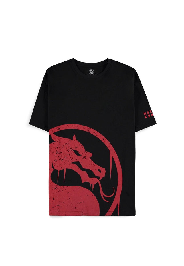 DIFUZED MORTAL KOMBAT - T - SHIRT NERA LOGO S