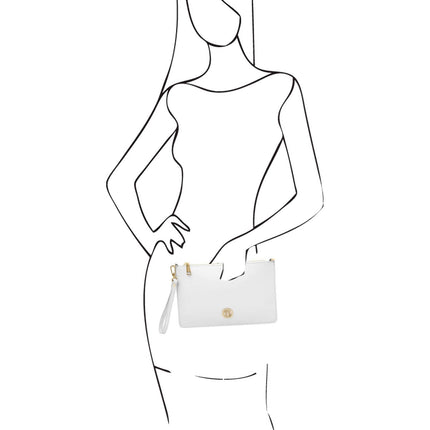 Diva - Leather Pouch Clutch With Chain Strap | TL142461