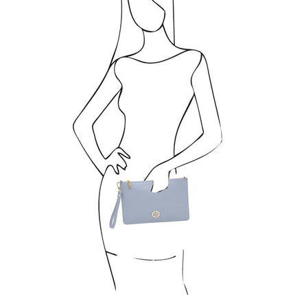 Diva - Leather Pouch Clutch With Chain Strap | TL142461