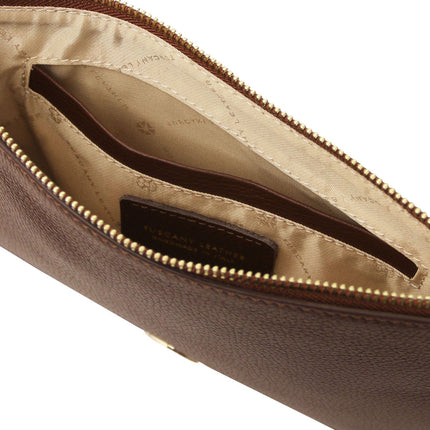 Diva - Leather Pouch Clutch With Chain Strap | TL142461