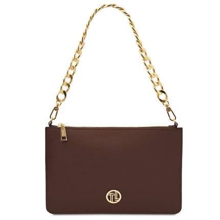 Diva - Leather Pouch Clutch With Chain Strap | TL142461