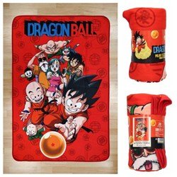 DRAGON BALL PERSONAGGI E SFERA DEL DRAGO COPERTA PLAID ROSSA