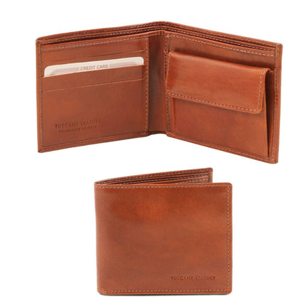 Exclusive 2 fold leather wallet for men with coin pocket | TL140761