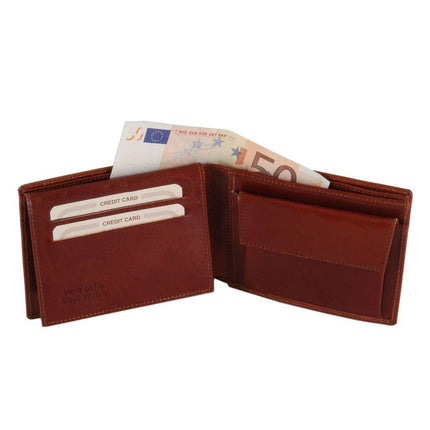 Exclusive leather 3 fold wallet for men with coin pocket | TL140763