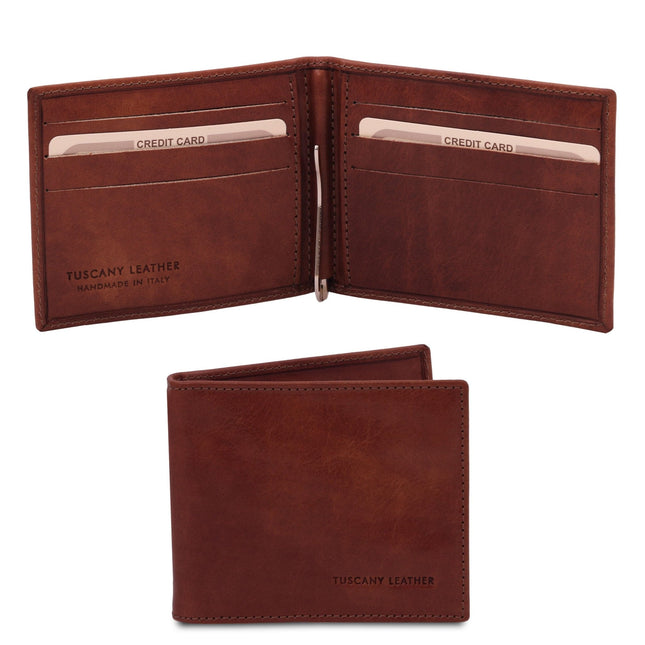 Exclusive leather card holder with money clip | TL142055