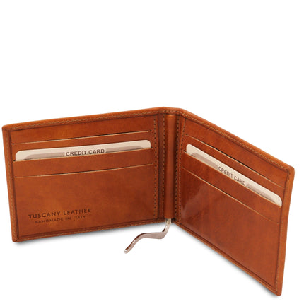 Exclusive leather card holder with money clip | TL142055