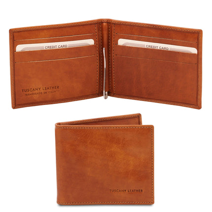 Exclusive leather card holder with money clip | TL142055