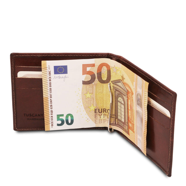 Exclusive leather card holder with money clip | TL142055