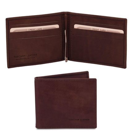 Exclusive leather card holder with money clip | TL142055