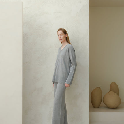 Extra Fine Merino Wide - Leg Trousers
