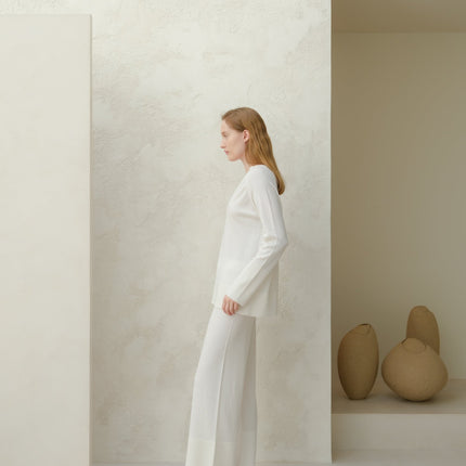 Extra Fine Merino Wide - Leg Trousers