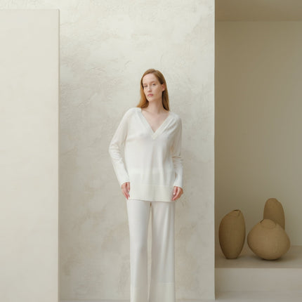 Extra Fine Merino Wide - Leg Trousers