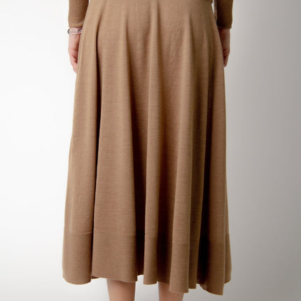 Extra Fine Merino Wool A - Line Skirt (3D - Knit)
